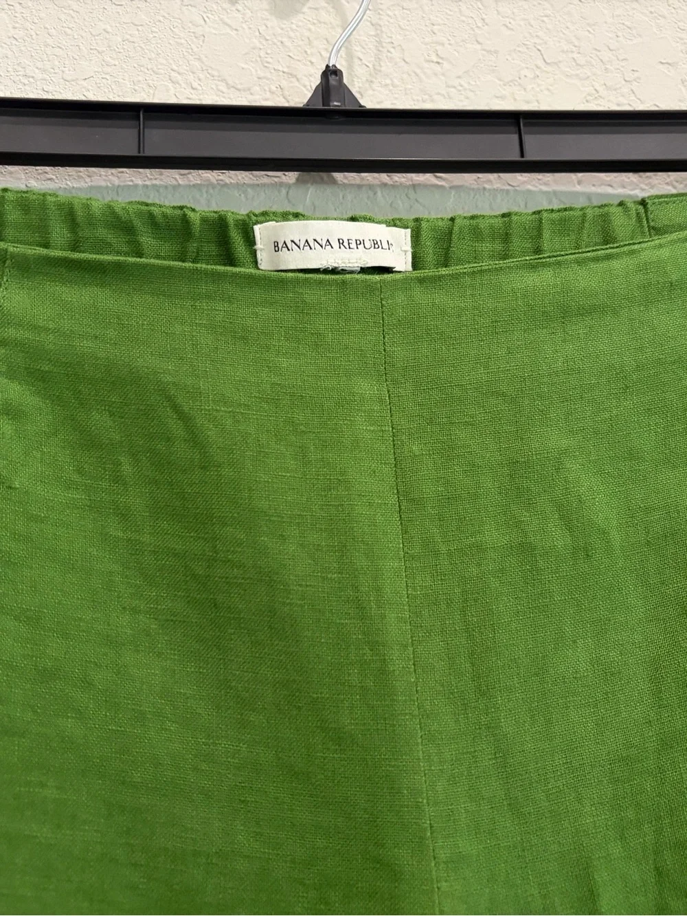 Banana Republic Mid-Rise Kick-Flare 100% Linen Ankle Pant Size 14 Green
